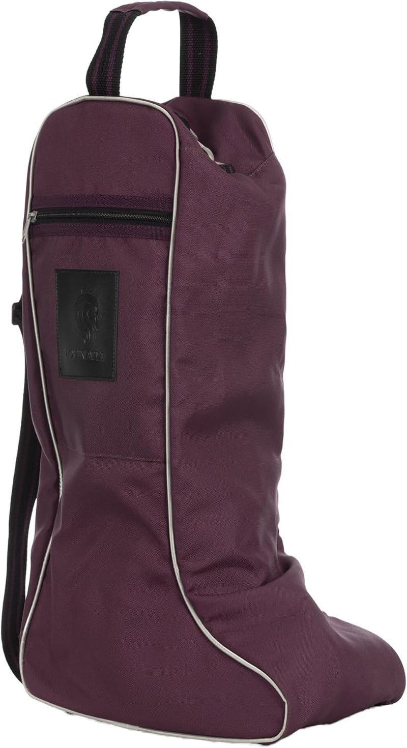 Equinavia Darby Equestrian Durable Padded Tall Boot Bag with Shoulder Strap - Plum Wine - One Size - Image 1